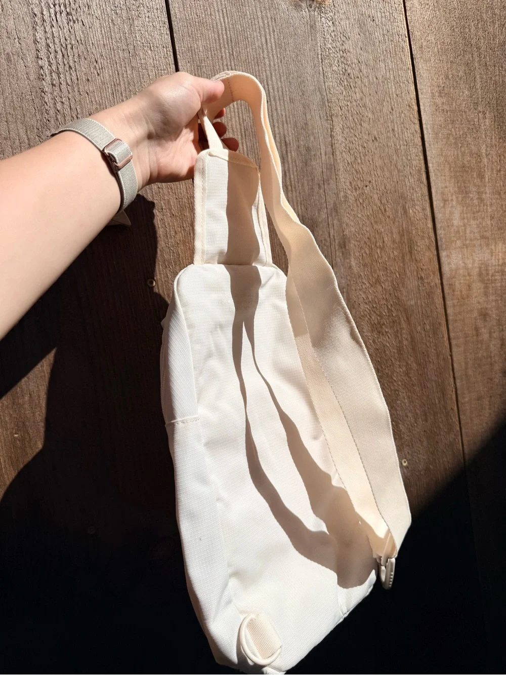 adidas Cream Mini Sling Backpack with Trefoil Patch